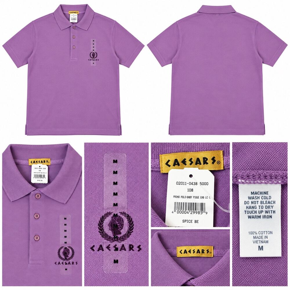 Caesars Las Vegas Purple Polo Shirt Men’s M NWT Casino Logo 100% Cotton Pique